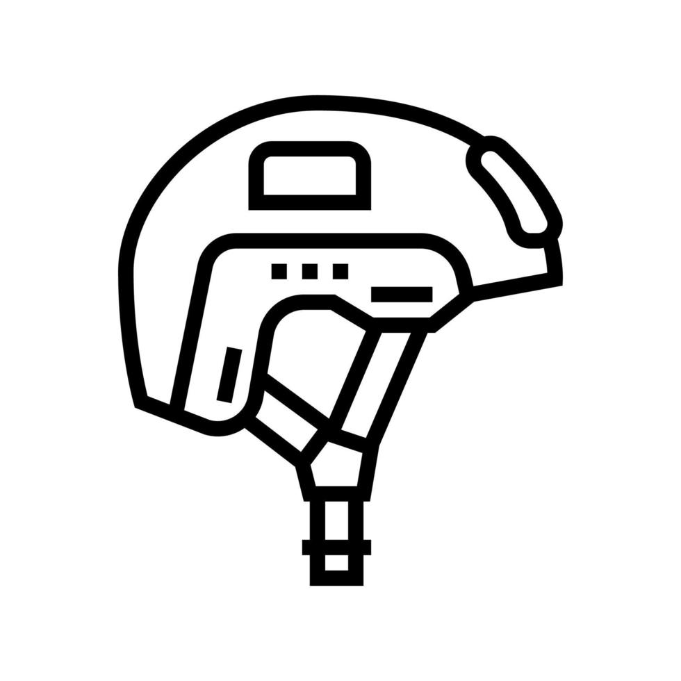 helmet soldier line icon vector illustration