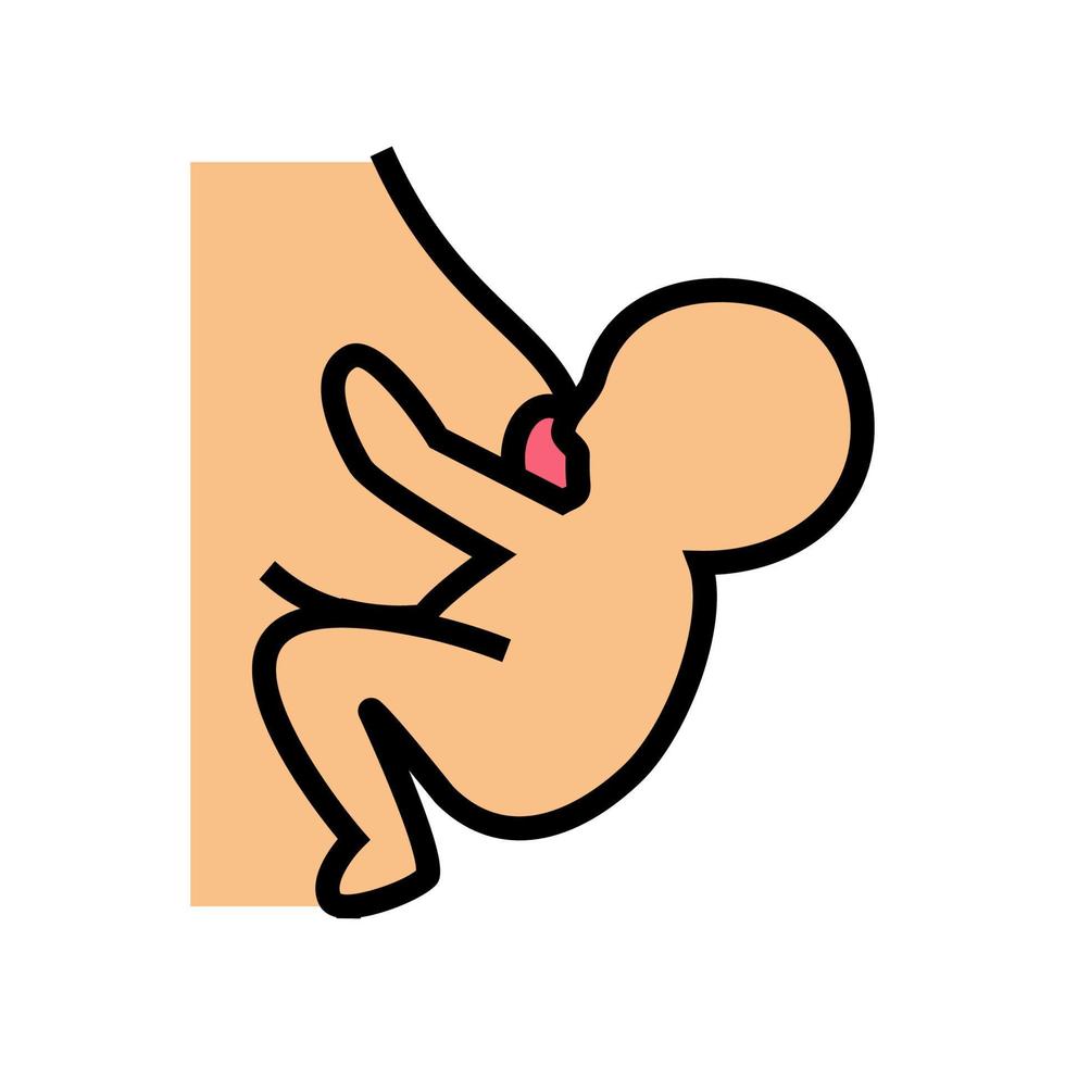 feeding baby at request color icon vector illustration