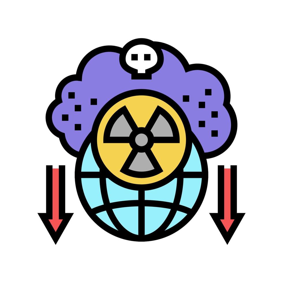 atomic energy social problem color icon vector illustration