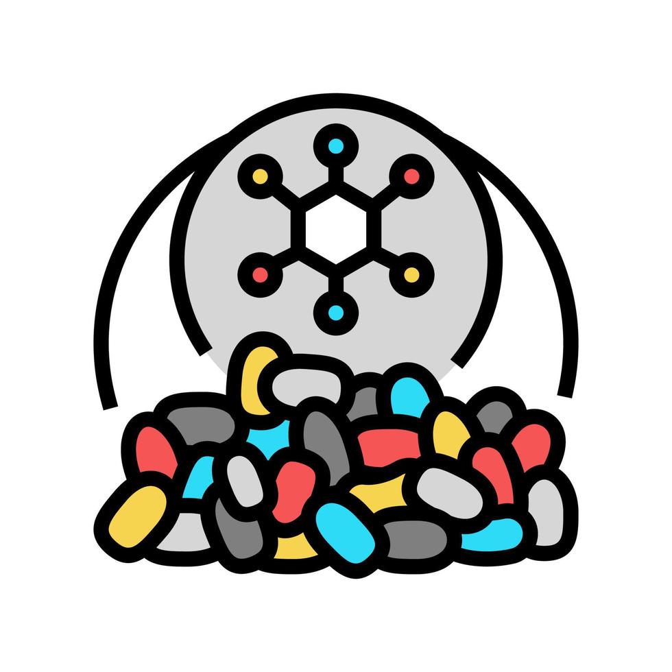 polímeros industria química color icono vector ilustración