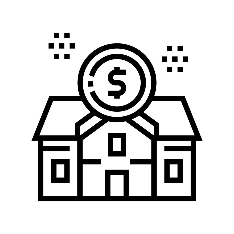 rental house building line icon vector illustration