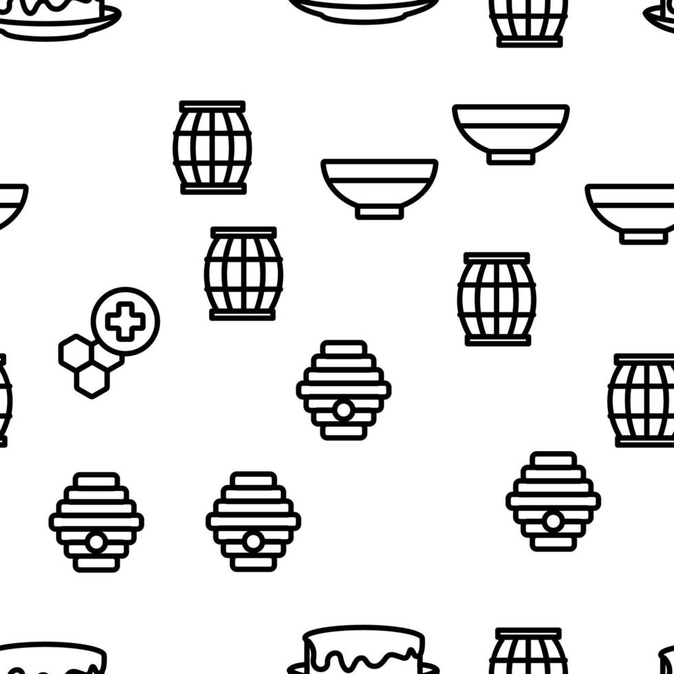 Honey Product Vector Seamless Pattern