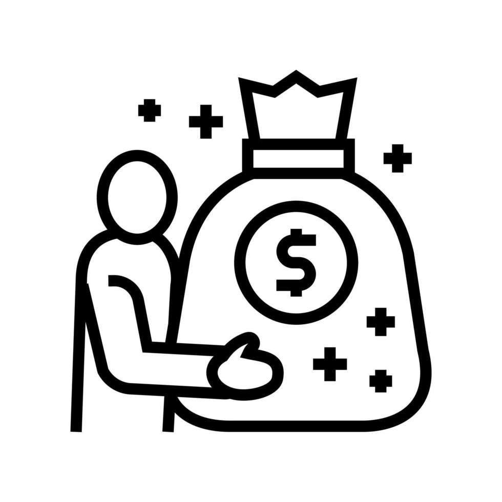 businessman wealth line icon vector illustration