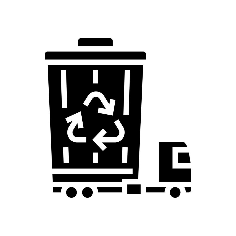 garbage removal and disposal logistics glyph icon vector illustration