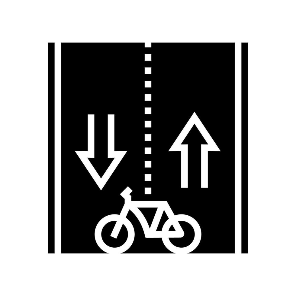 ruta para montar bicicleta glifo icono vector ilustración