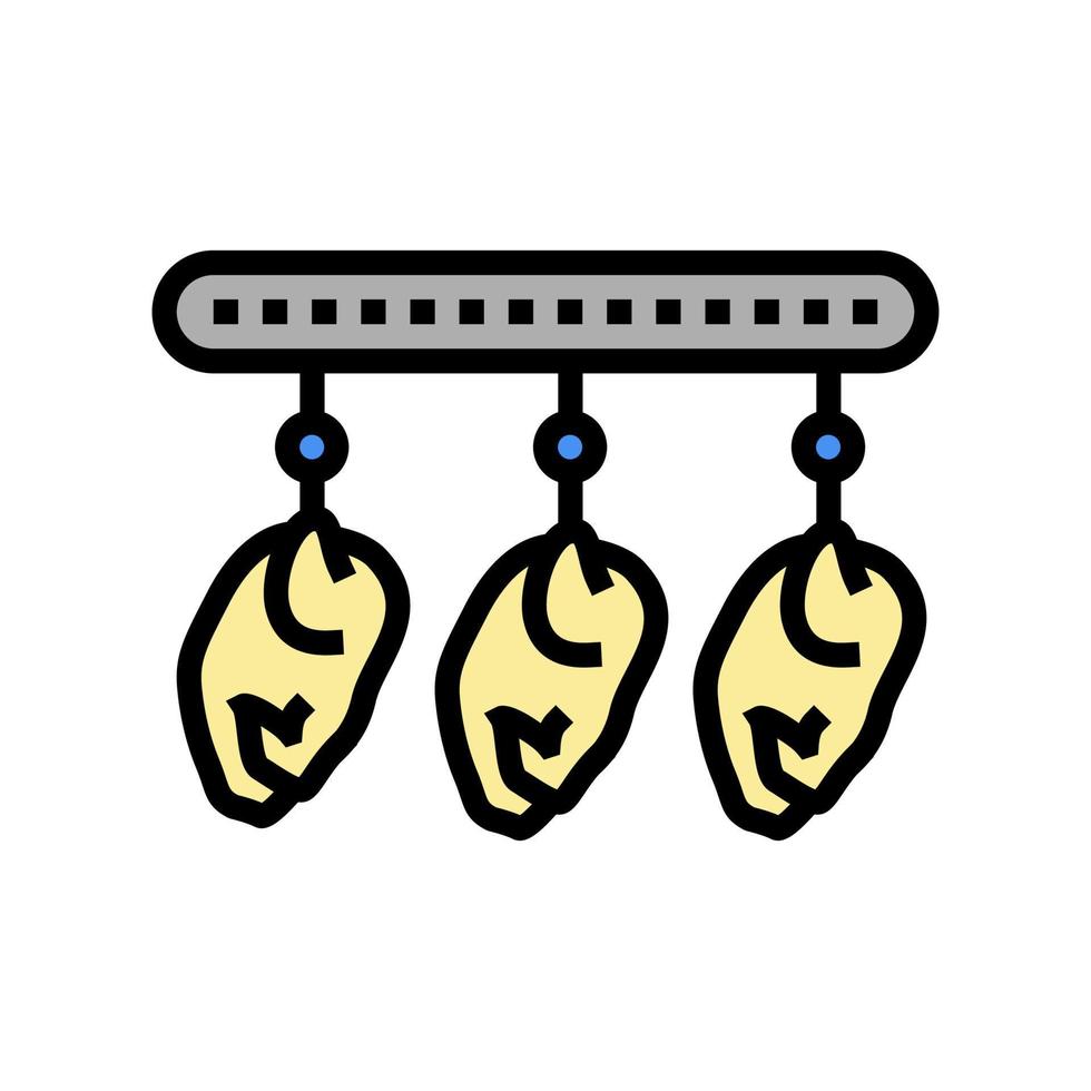 chicken carcass suspended on equipment color icon vector illustration