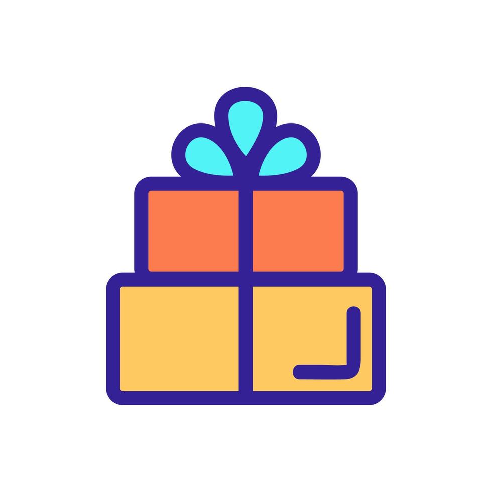 Gift icon vector packaging. Isolated contour symbol illustration