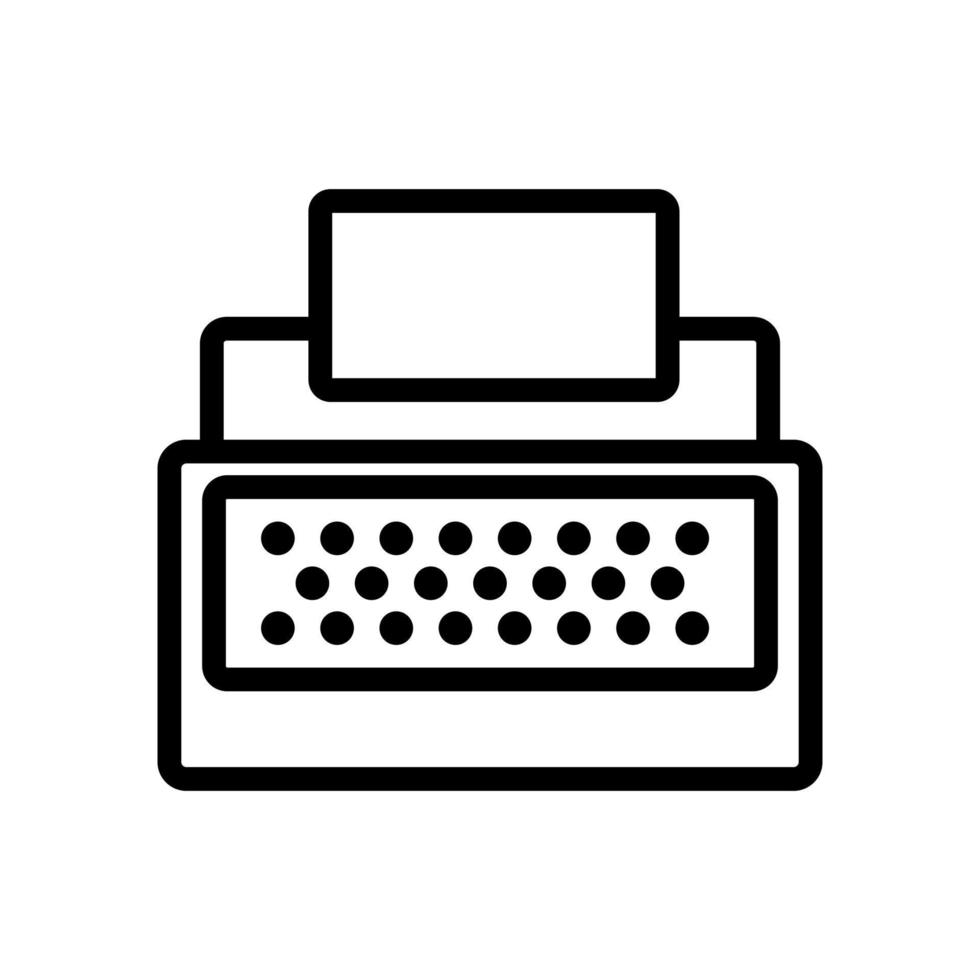 typewriter icon vector. Isolated contour symbol illustration vector