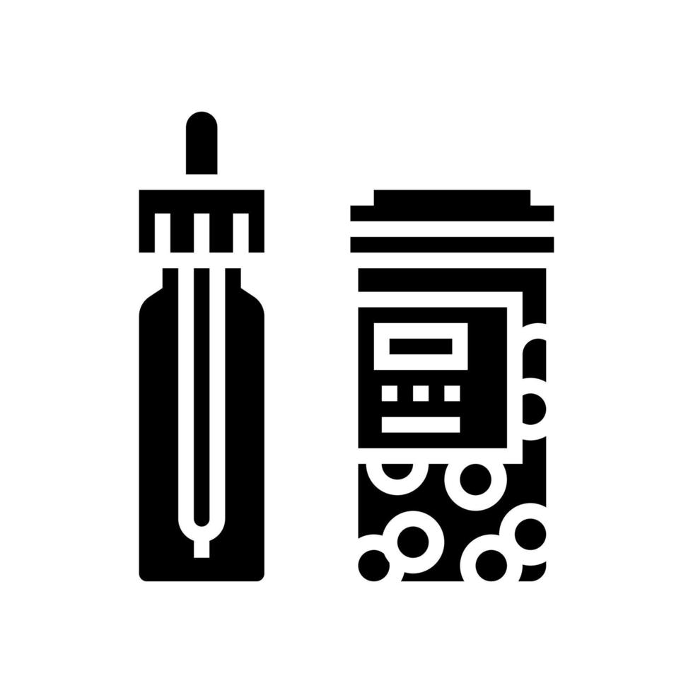 vitamin homeopathy package with pipette glyph icon vector illustration