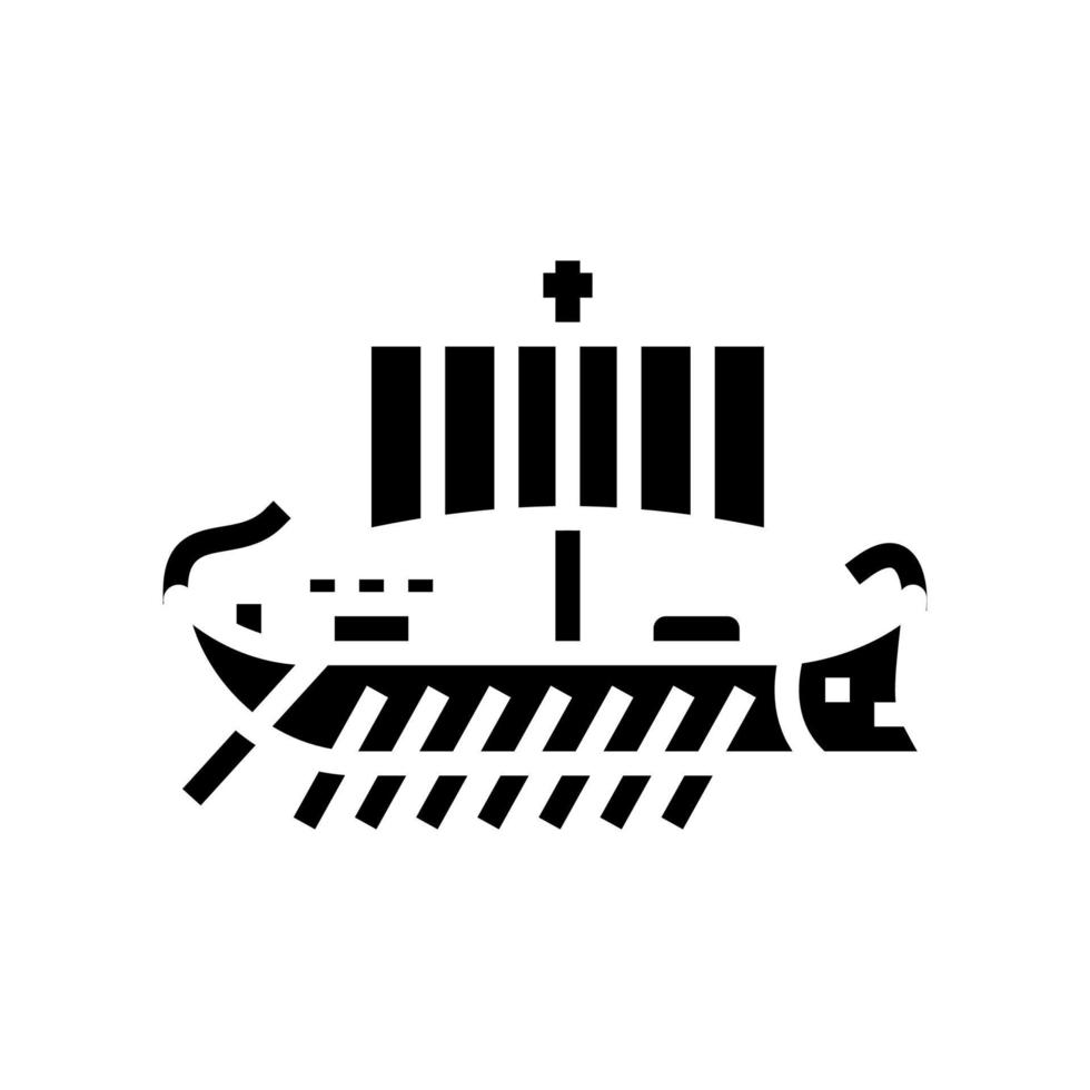 nave antigua roma glifo icono vector ilustración