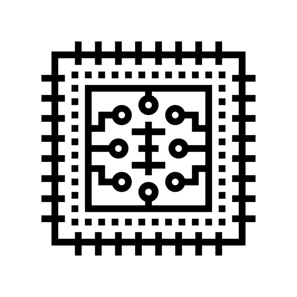 micro chip line icon vector illustration