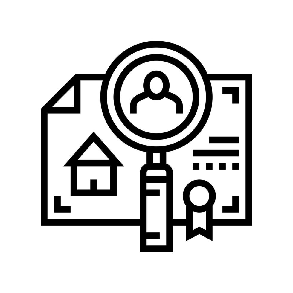 Comprobación de la ilustración de vector de icono de línea de recomendaciones de inquilinos