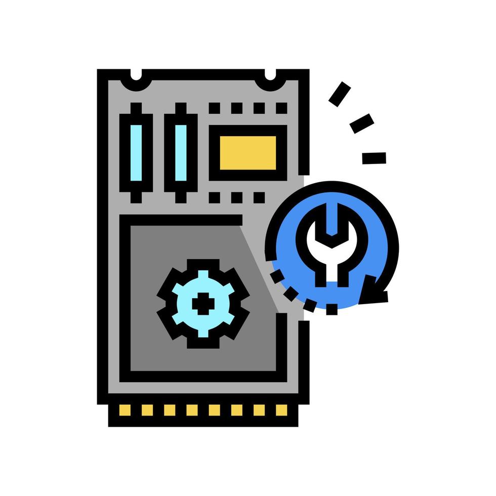 ilustración de vector de icono de color de recuperación de datos ssd