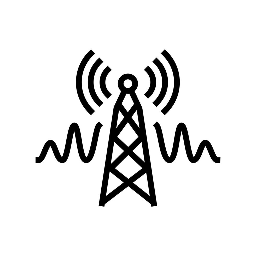 icono de línea de servicio de telecomunicaciones ilustración vectorial vector