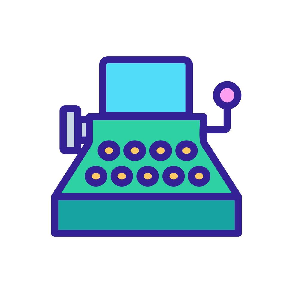 typewriter icon vector. Isolated contour symbol illustration vector