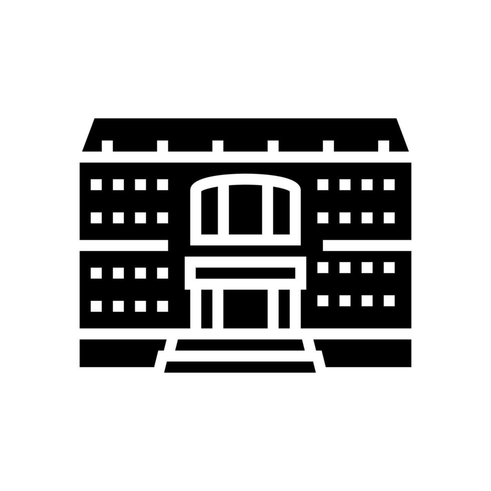 university building glyph icon vector illustration