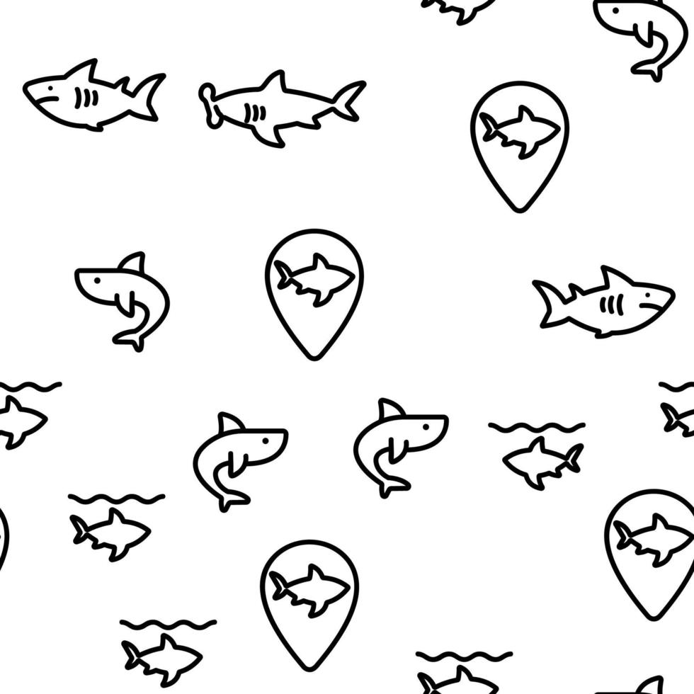 Shark Fish Vector Seamless Pattern