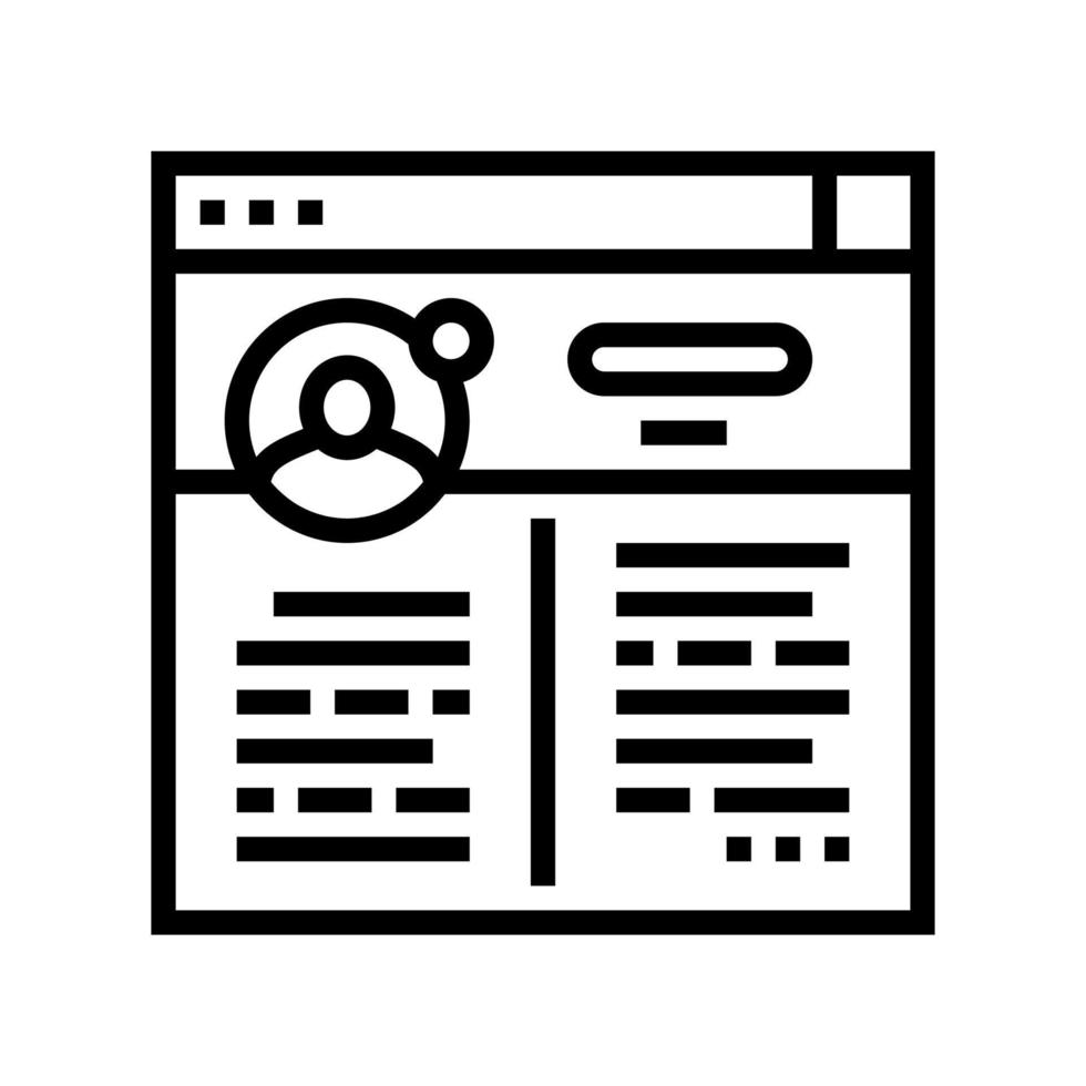 blog social media line icon vector illustration