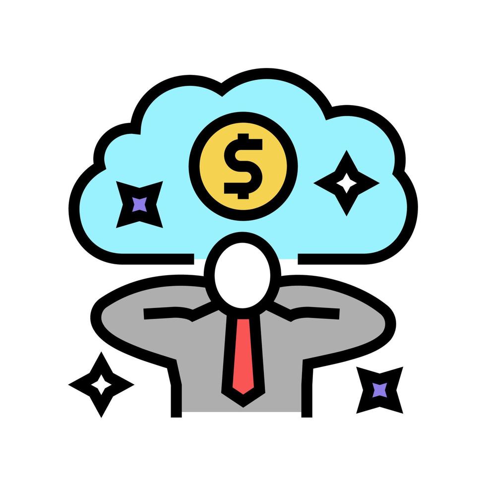 hombre de negocios relajante riqueza color icono vector ilustración