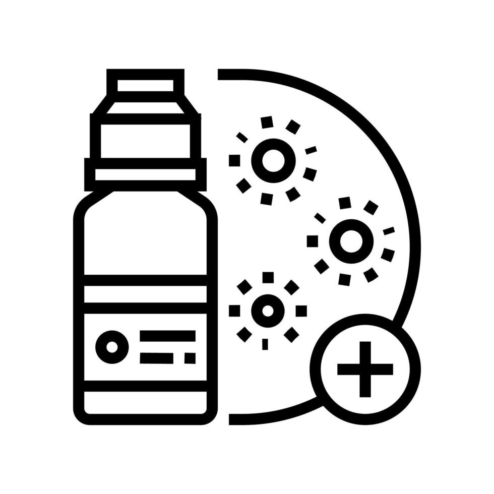 ilustración de vector de icono de línea de tratamiento de infección de drogas