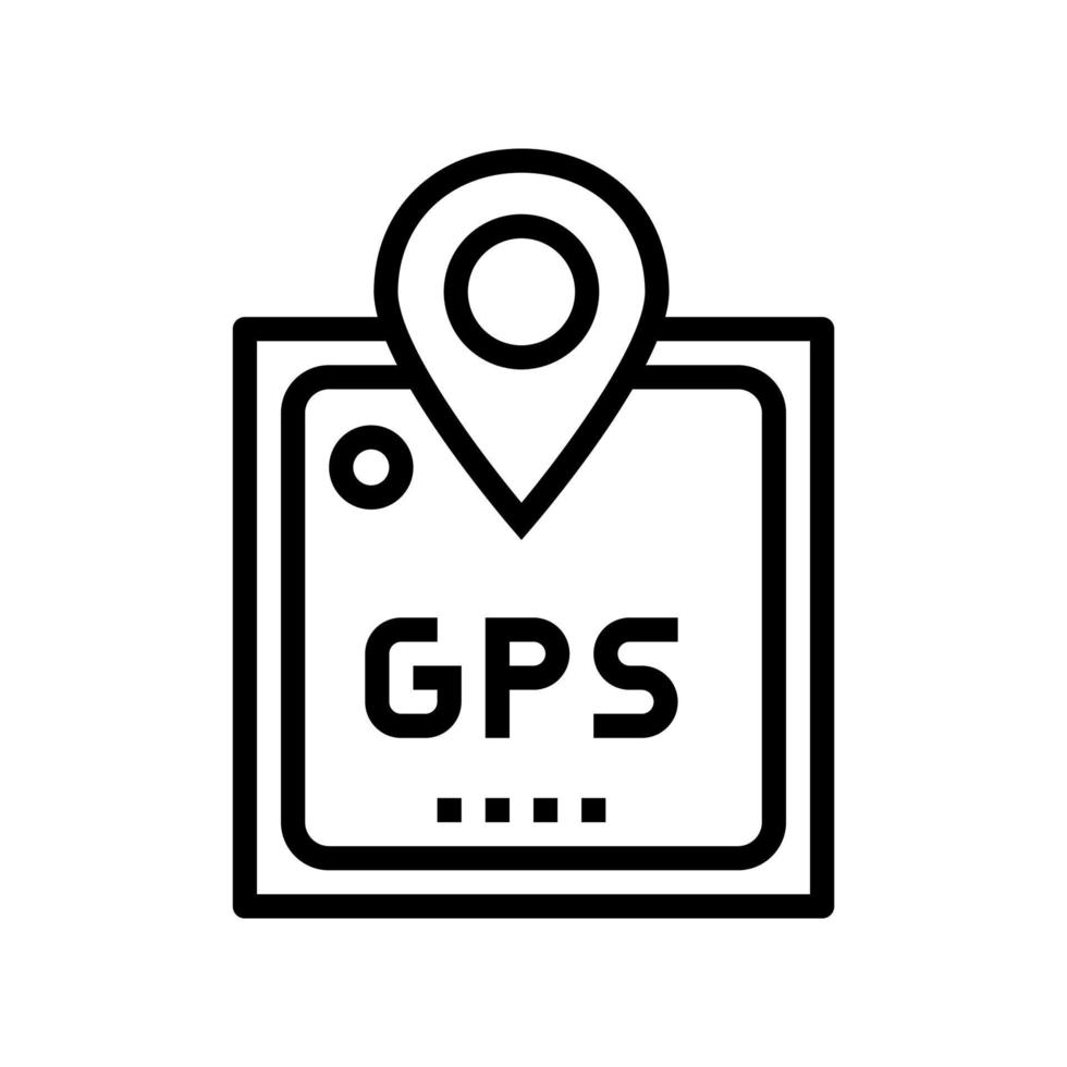 gps dispositivo línea icono vector ilustración