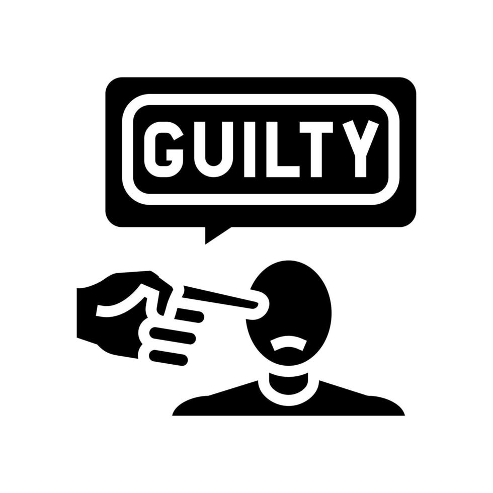 guilty law glyph icon vector illustration