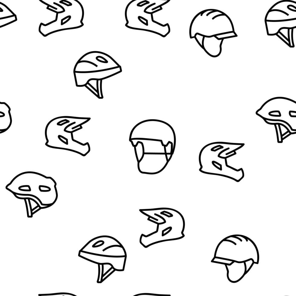 Helmet Rider Accessory Vector Seamless Pattern