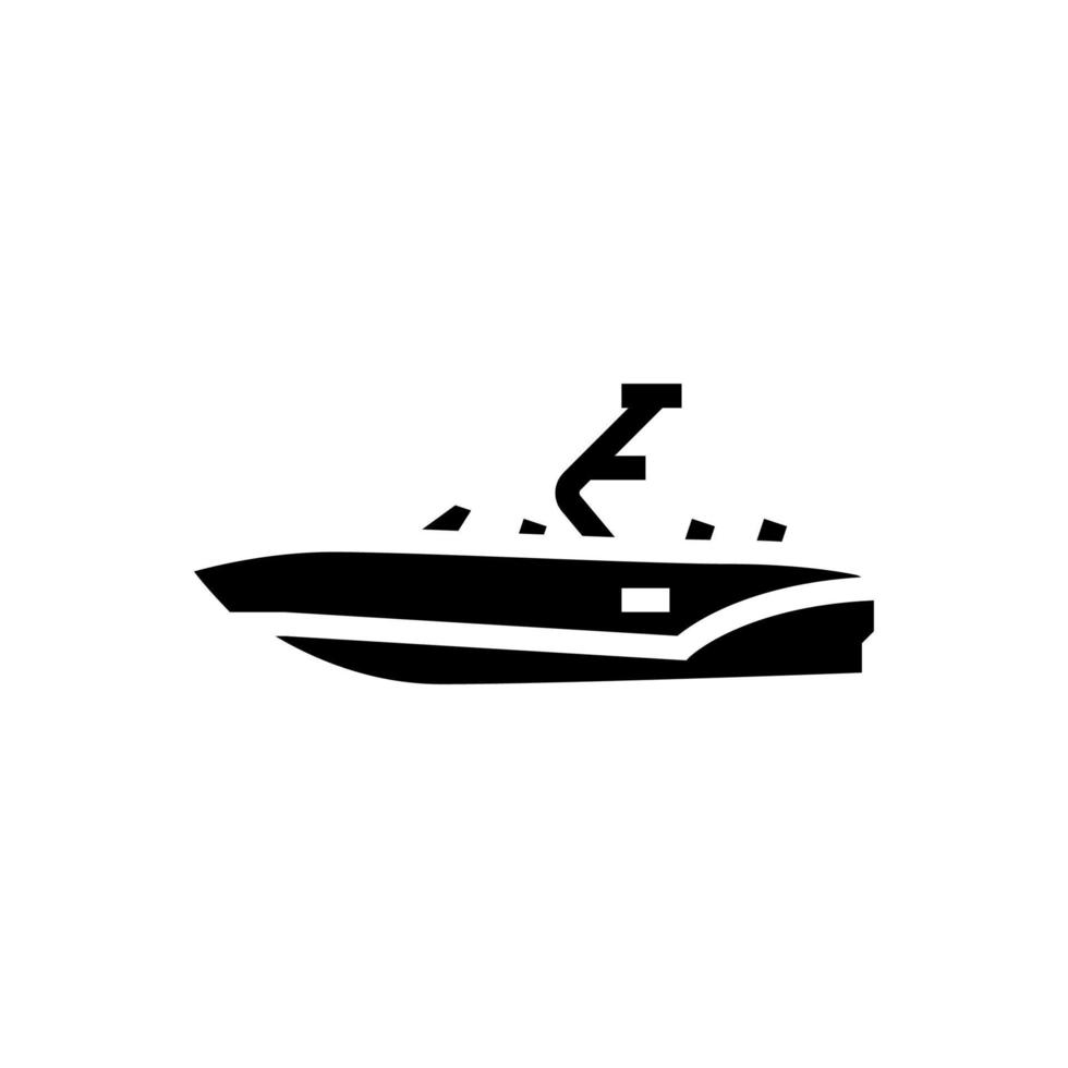 Bowrider barco glifo icono vector ilustración