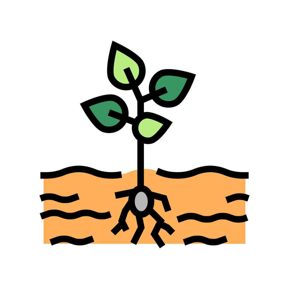 ilustración de vector de icono de color de planta en crecimiento