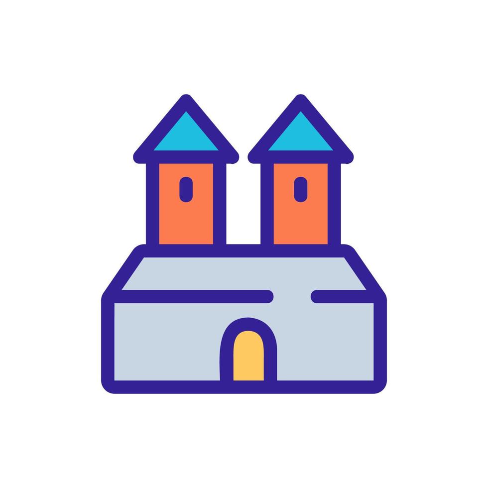 Ancient castle icon vector. Isolated contour symbol illustration vector
