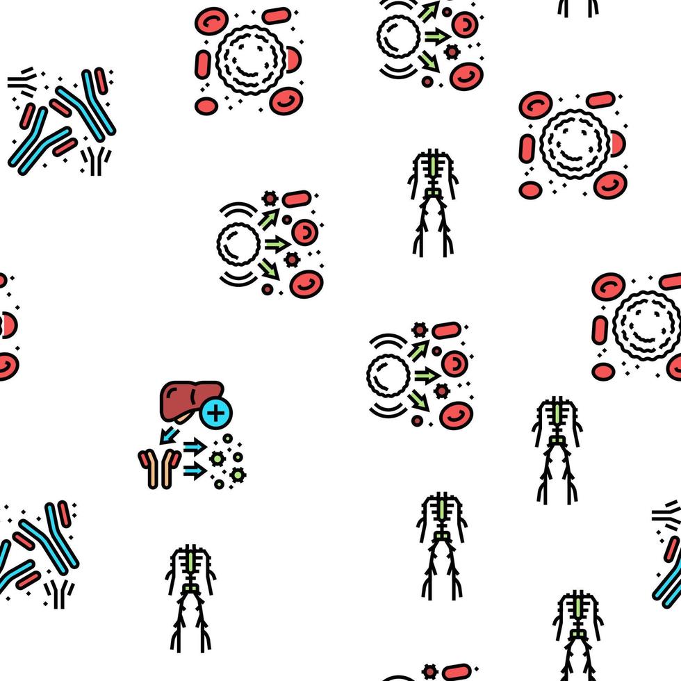 Immune System Disease And Treat Vector Seamless Pattern