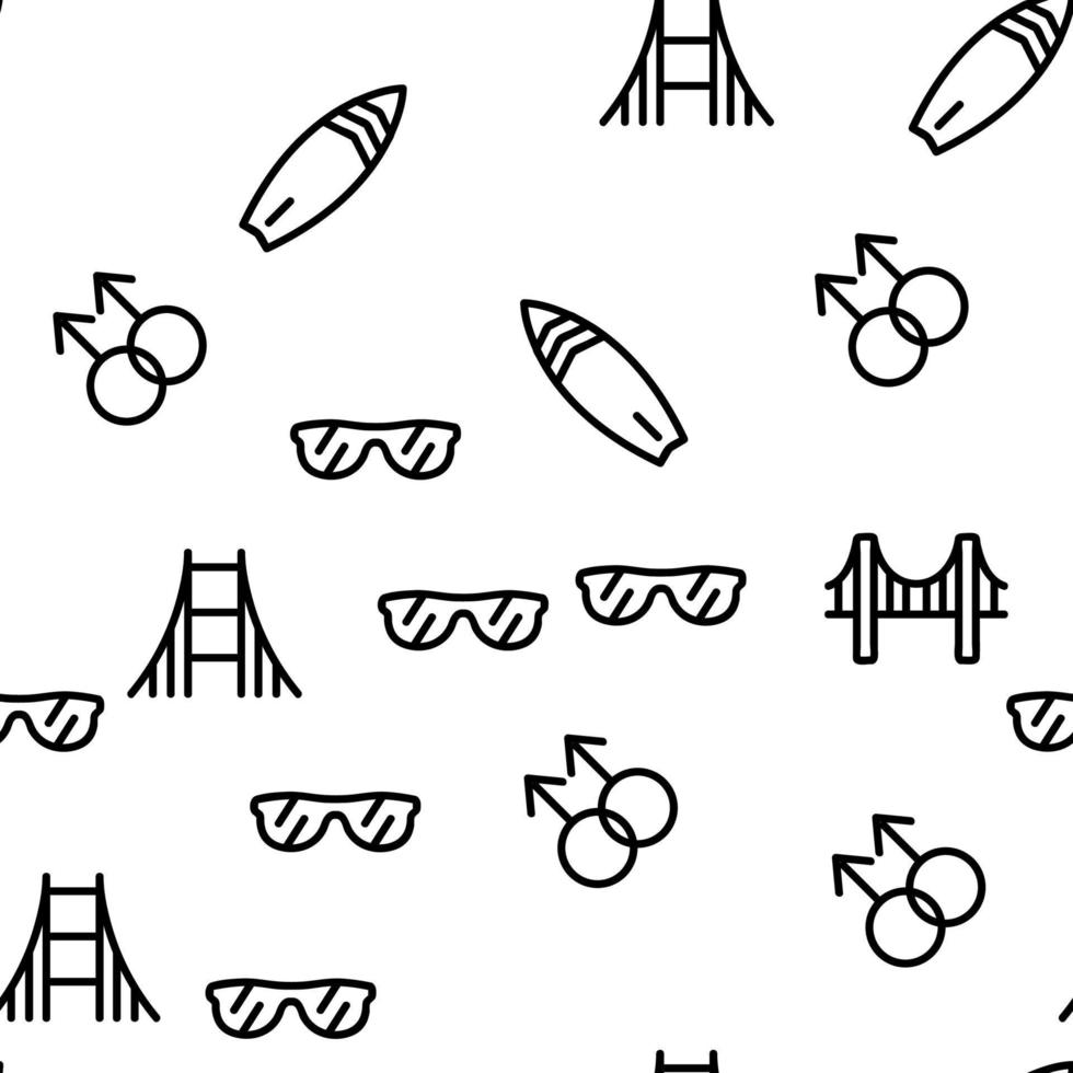 California Vector Seamless Pattern