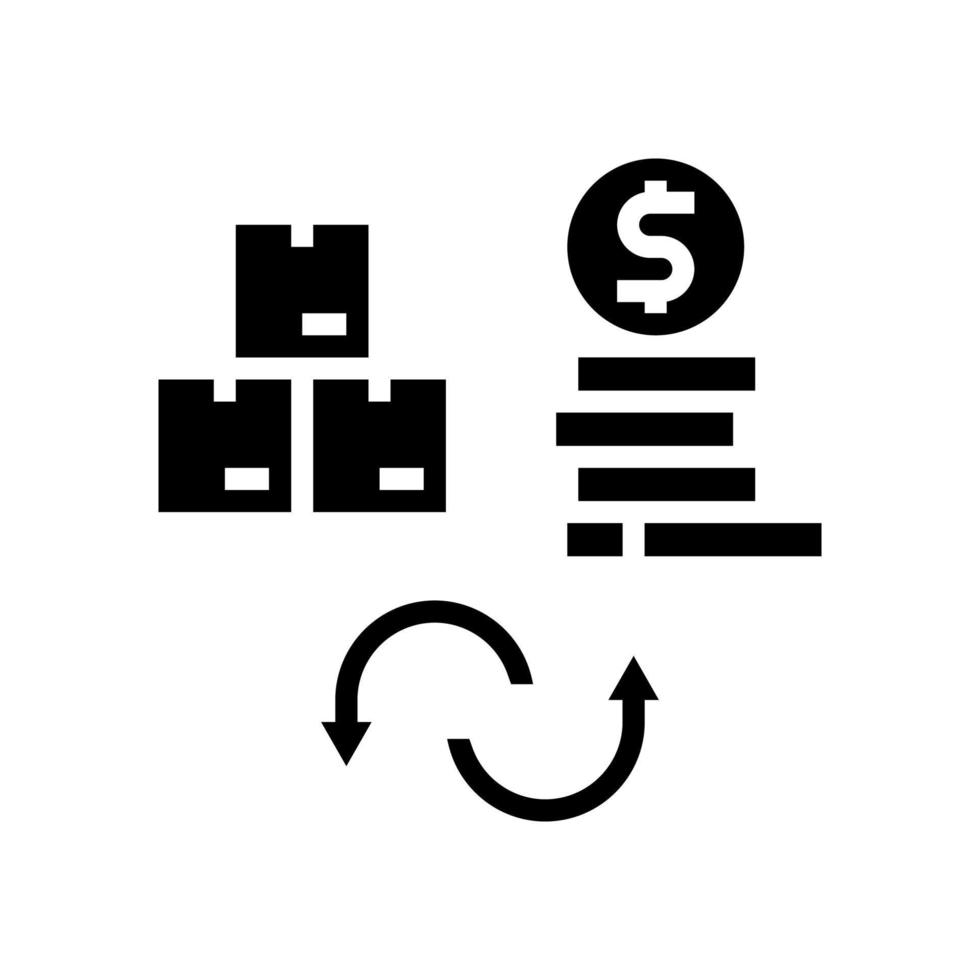 goods to money converter glyph icon vector illustration