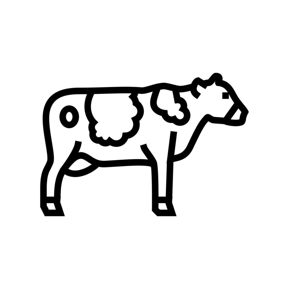 vaca animal doméstico línea icono vector ilustración