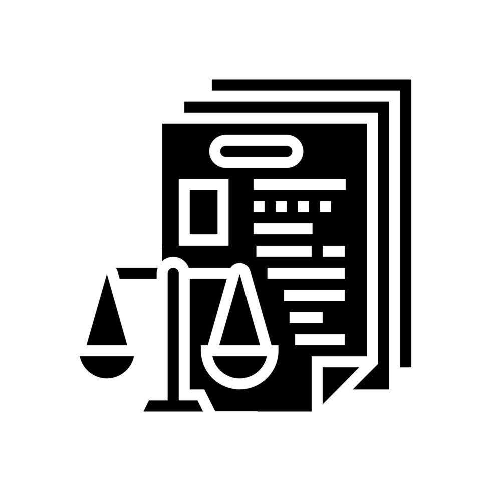 burocracia derecho diccionario glifo icono vector ilustración