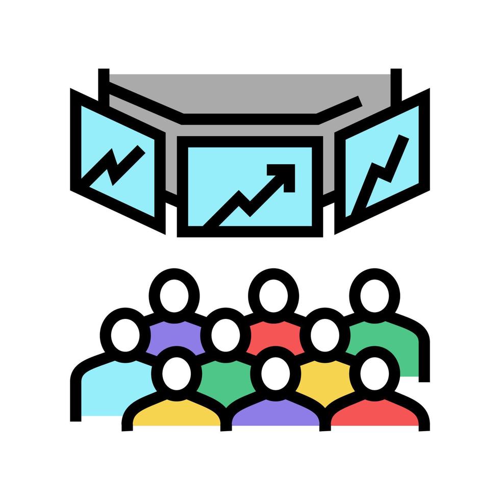 trading on stock exchange color icon vector illustration