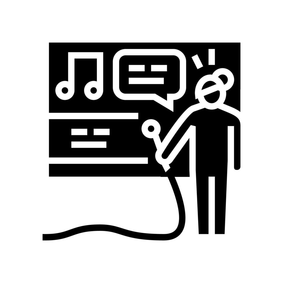 karaoke ocio glifo icono vector ilustración