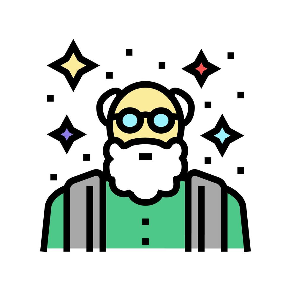wisdom elderly man color icon vector illustration