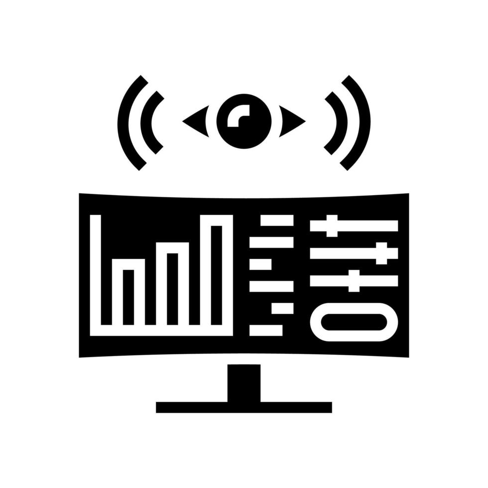 ilustración de vector de icono de glifo de sistema de monitoreo