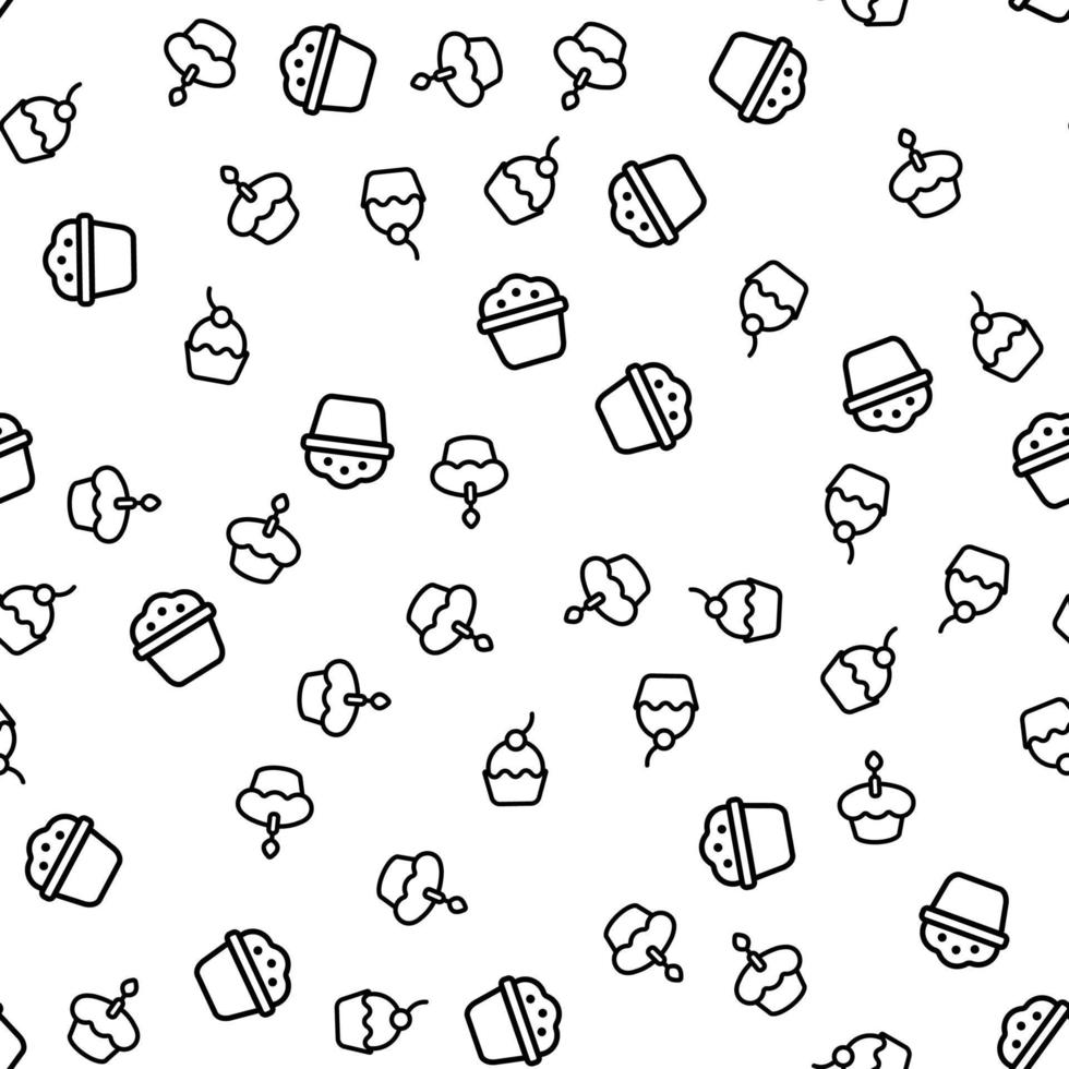 Variety Delicious Muffins Seamless Pattern Vector