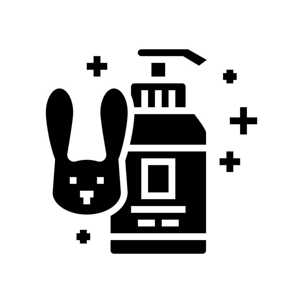 soap testing on rabbits glyph icon vector illustration