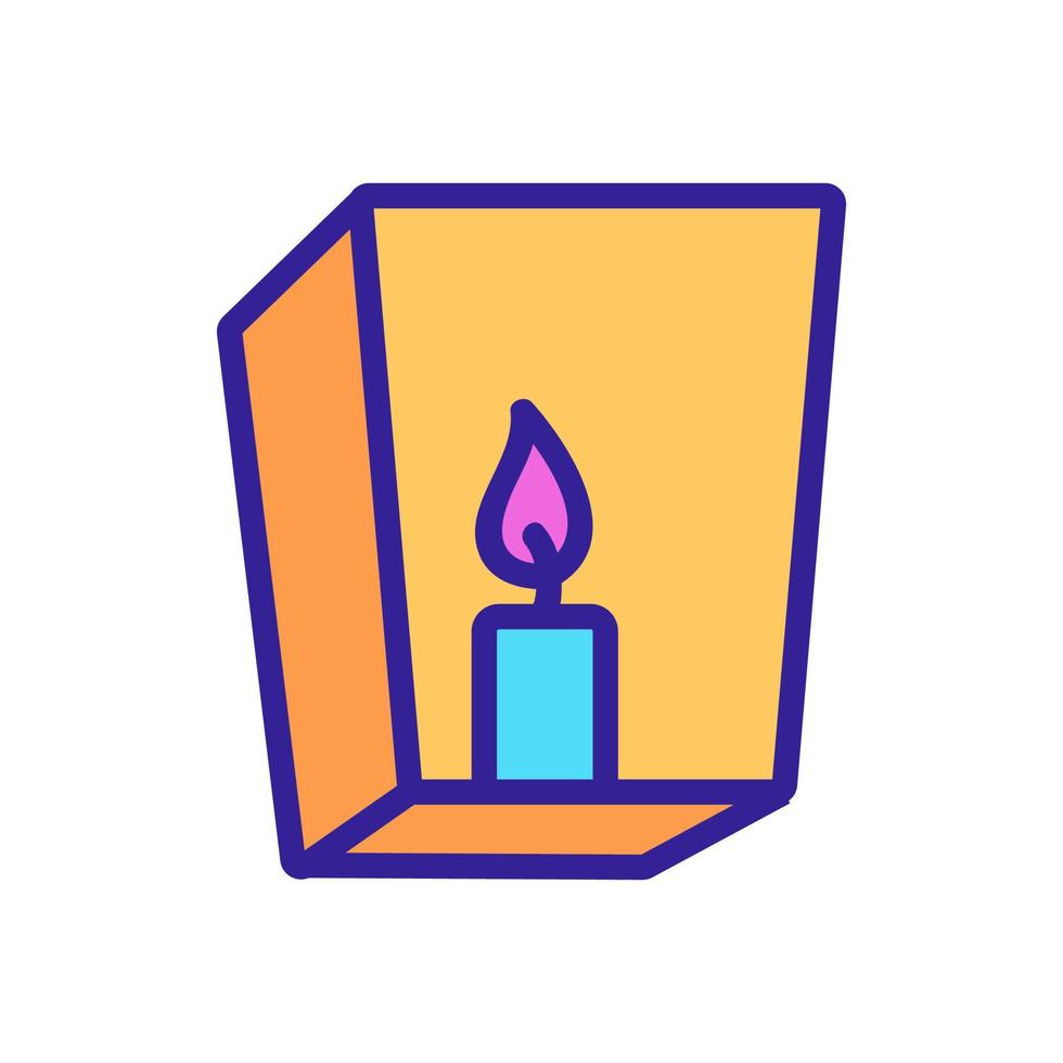 candle in lantern icon vector outline illustration