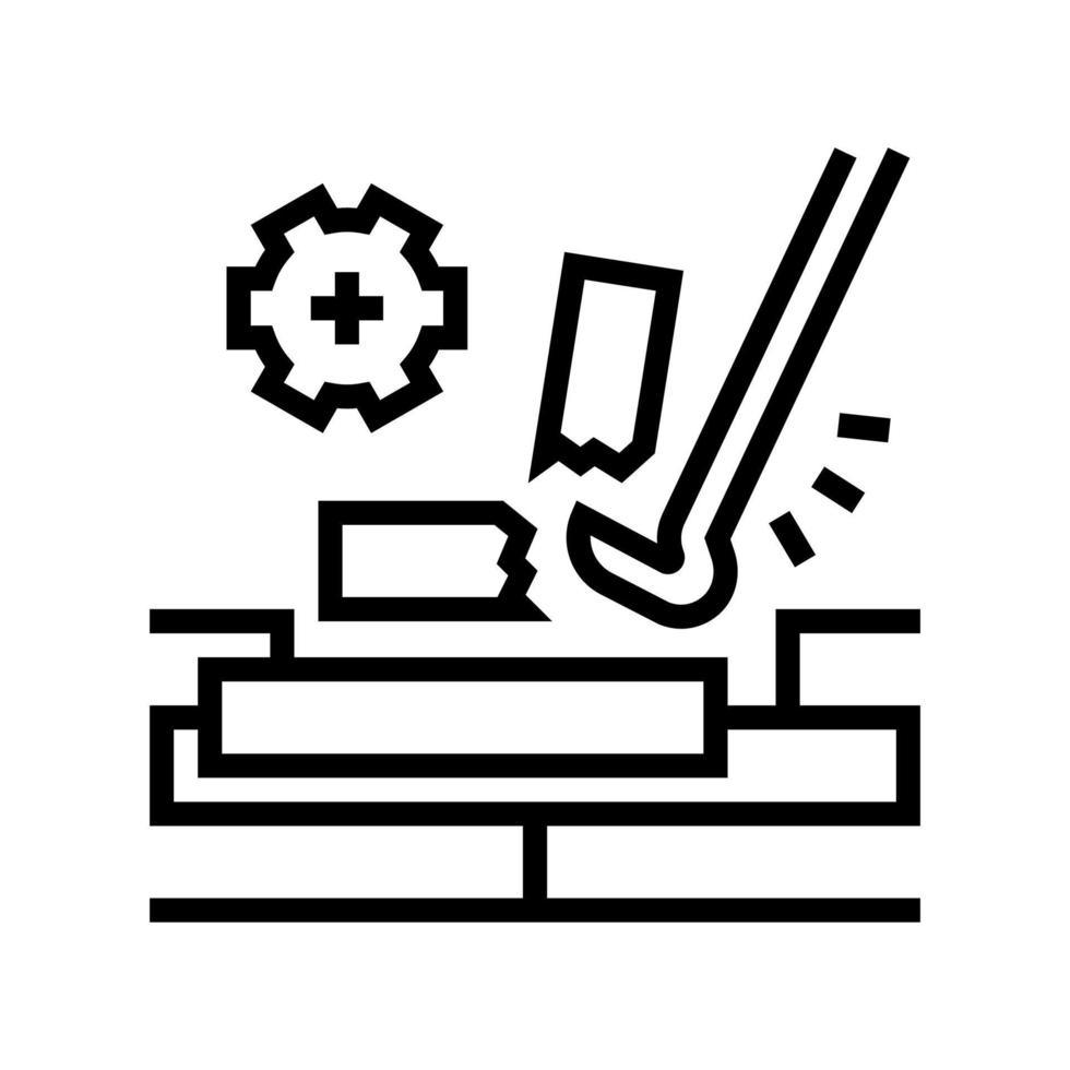 wood floor dismantling line icon vector illustration