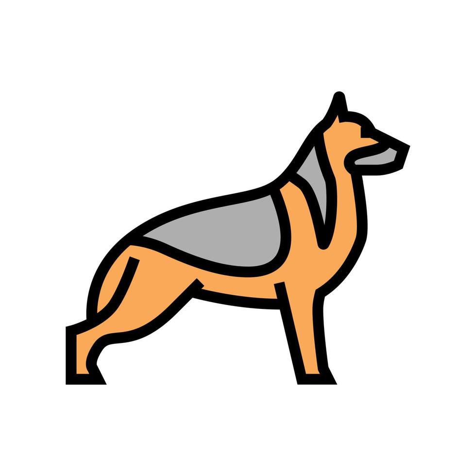 Ilustración de vector de icono de color de perro pastor alemán
