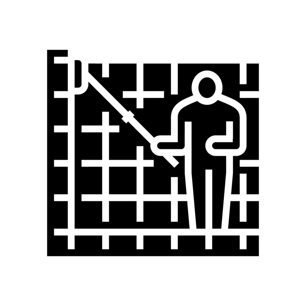 cleaning pool walls glyph icon vector illustration