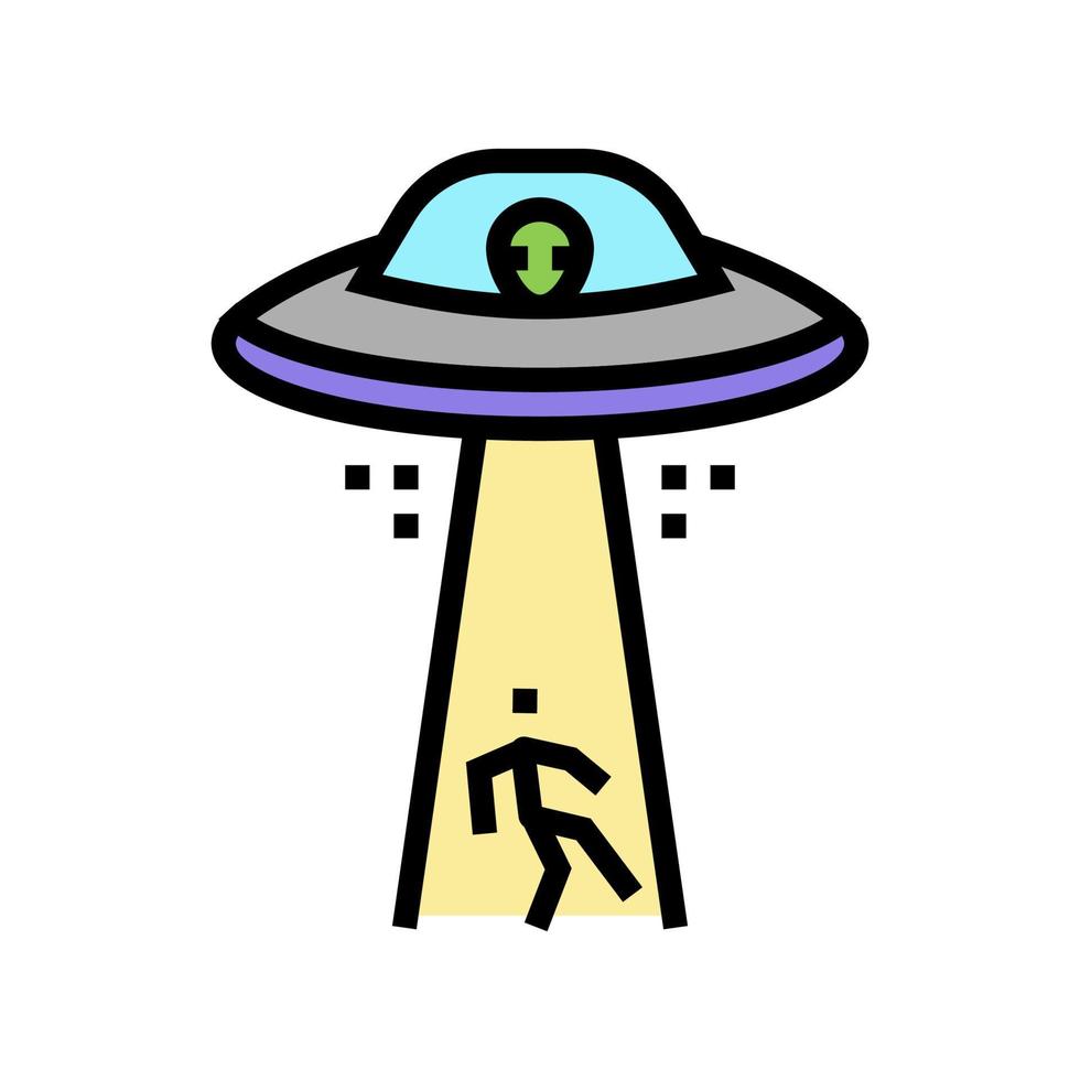 alien abduction color icon vector illustration