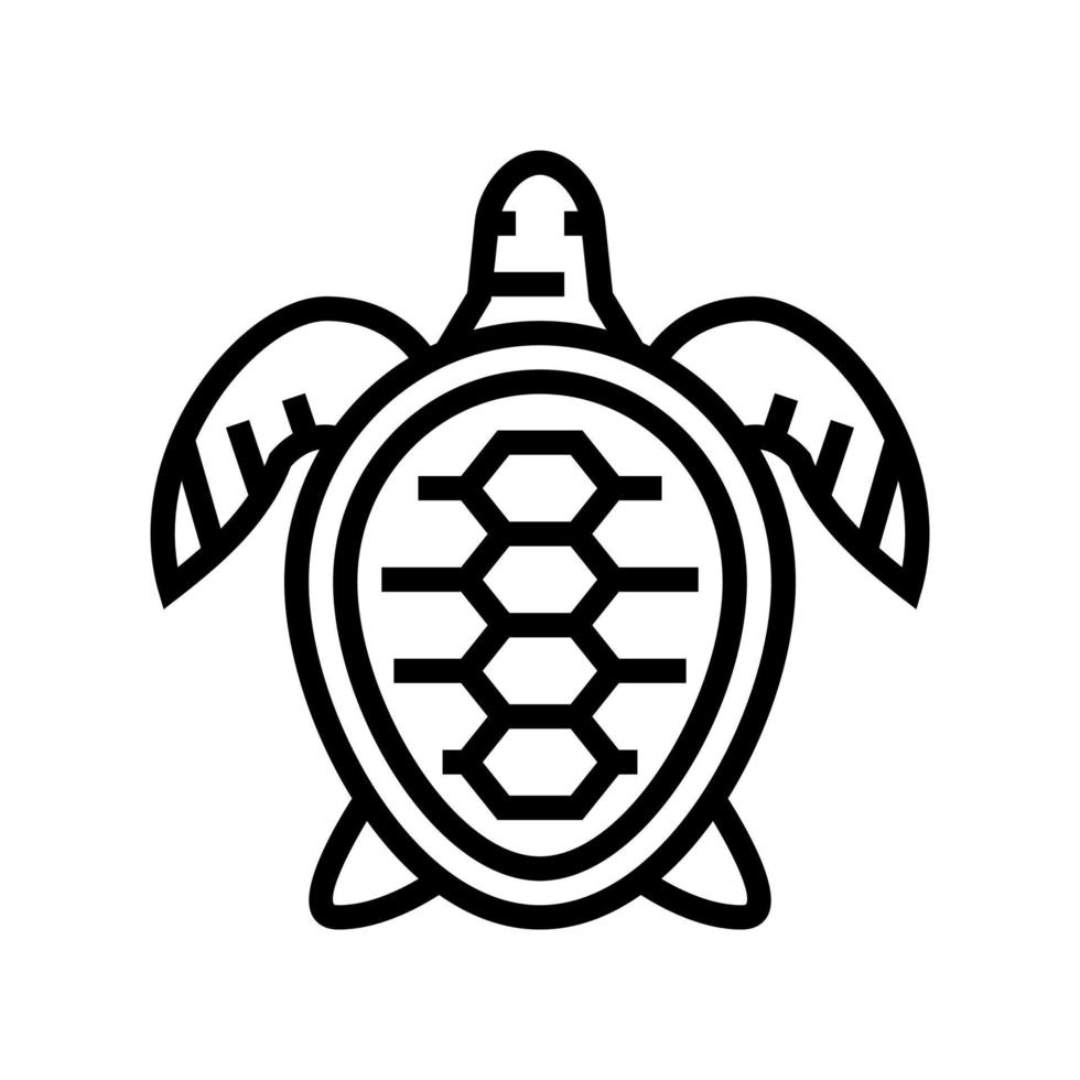 tortuga océano línea icono vector ilustración