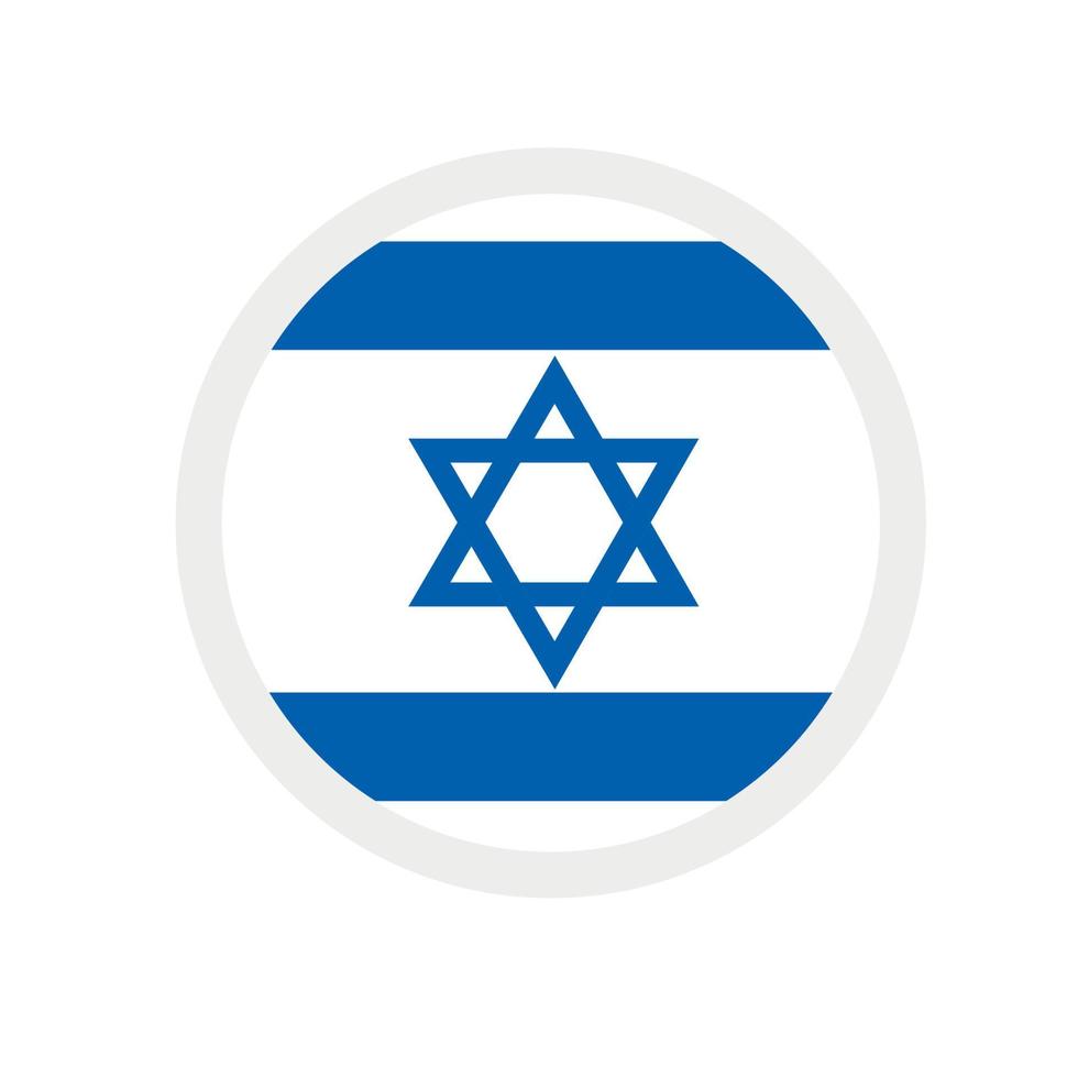 Round vector icon, national flag of the country Israel.