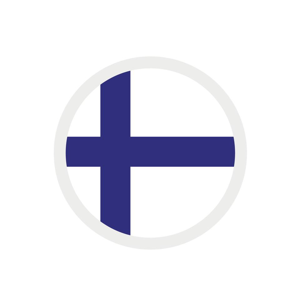 Round vector icon, national flag of the country  Finland.