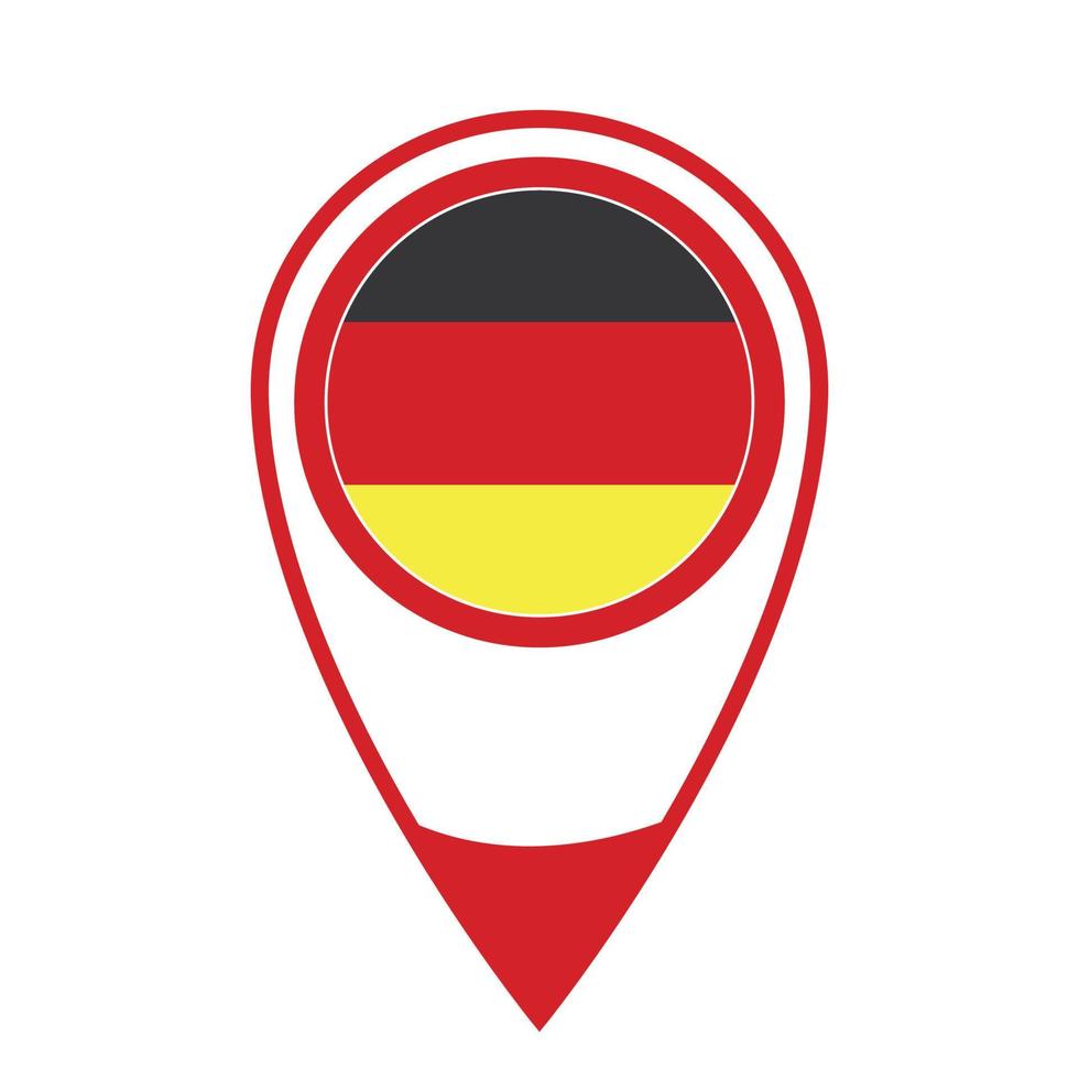National flag of  Germany ,round icon. Vector map pointer icon.